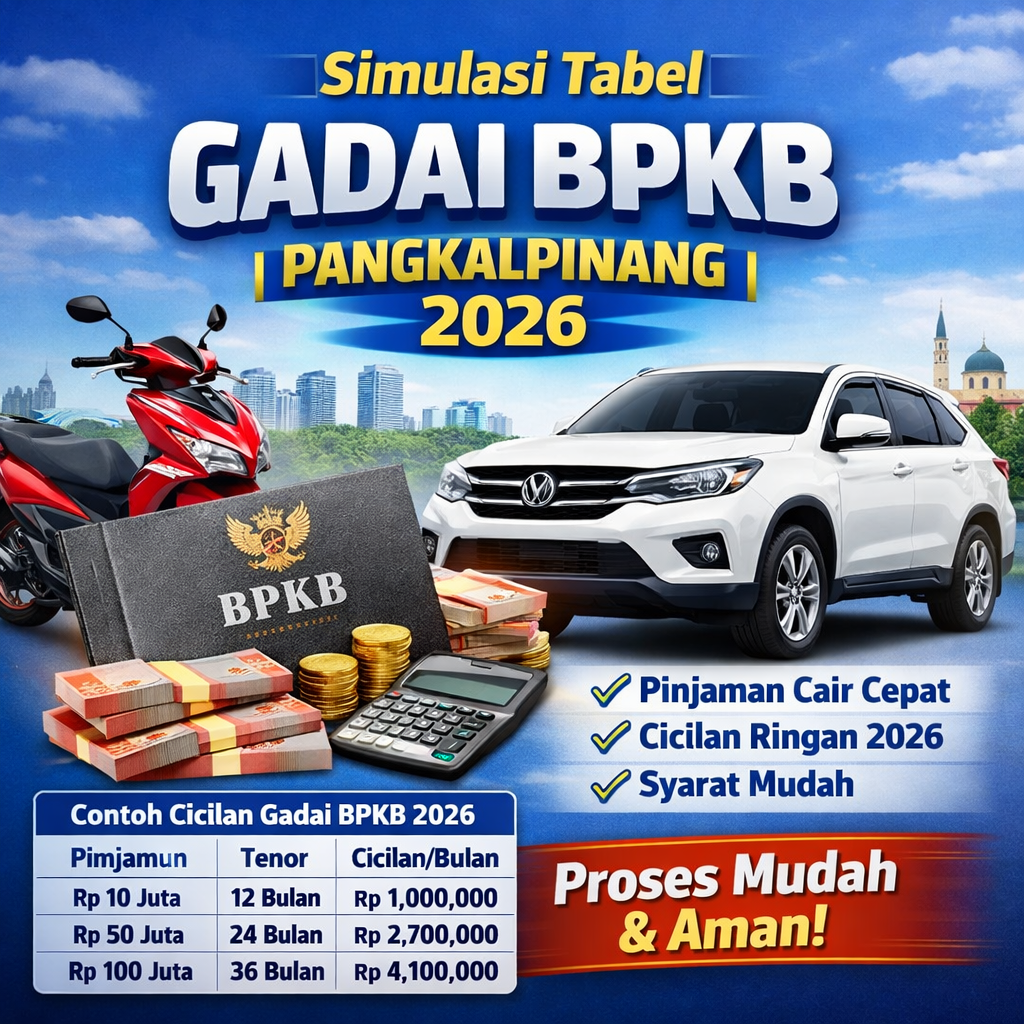Rincian Tabel Kredit Jaminan BPKB Pangkalpinang Terbaru